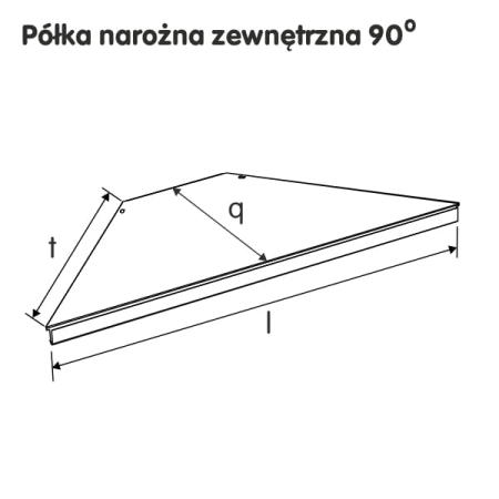 Półka narożna 45 stopni zewnętrzna